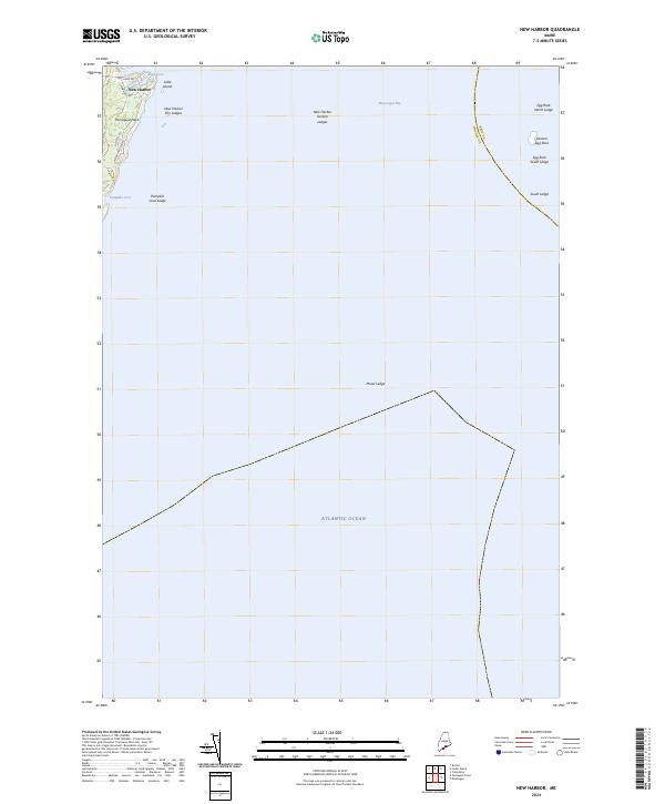 US Topo 7.5-minute map for New Harbor ME