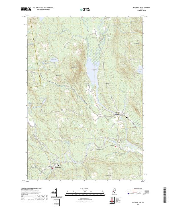 US Topo 7.5-minute map for New Portland ME