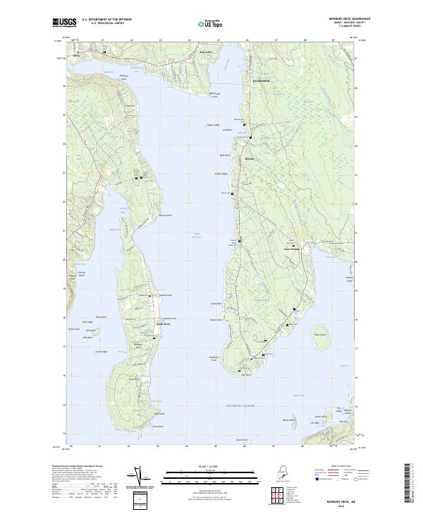 US Topo 7.5-minute map for Newbury Neck ME