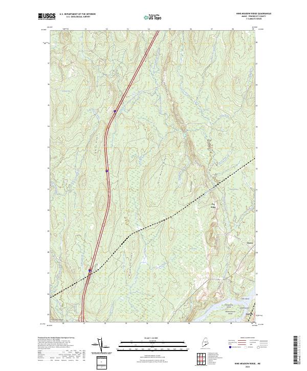 US Topo 7.5-minute map for Nine Meadow Ridge ME