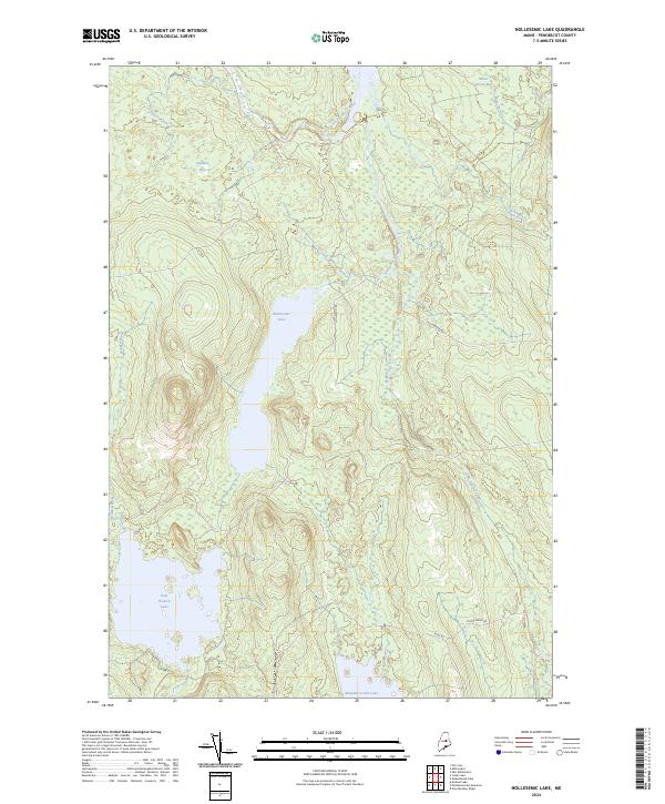 US Topo 7.5-minute map for Nollesemic Lake ME