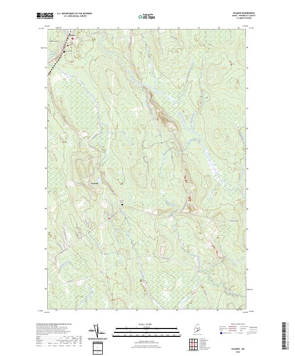 US Topo 7.5-minute map for Olamon ME