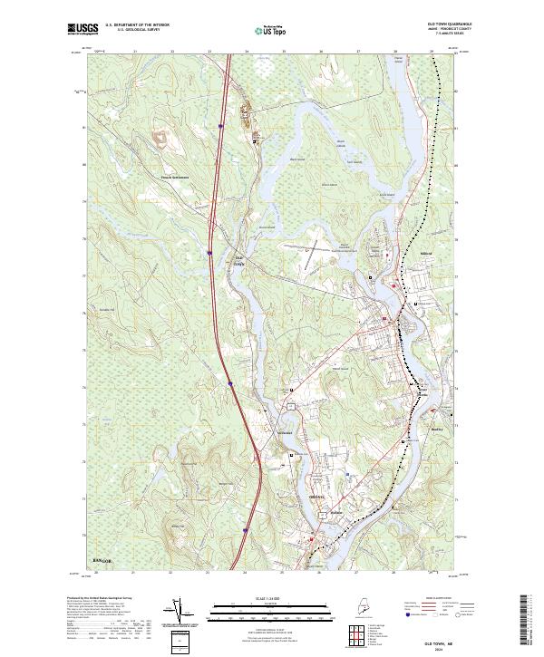 US Topo 7.5-minute map for Old Town ME