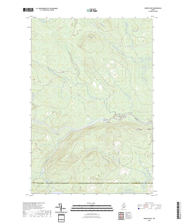 US Topo 7.5-minute map for Oxbow West ME