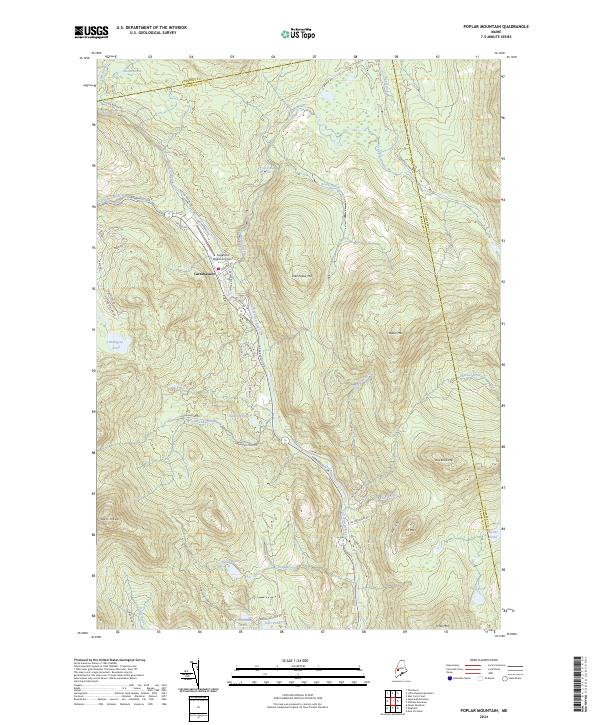 US Topo 7.5-minute map for Poplar Mountain ME