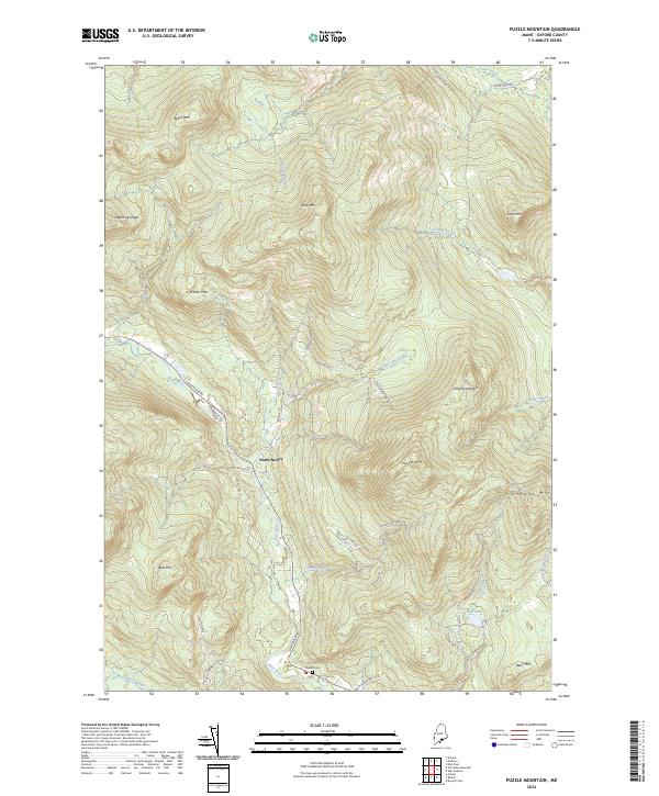 US Topo 7.5-minute map for Puzzle Mountain ME