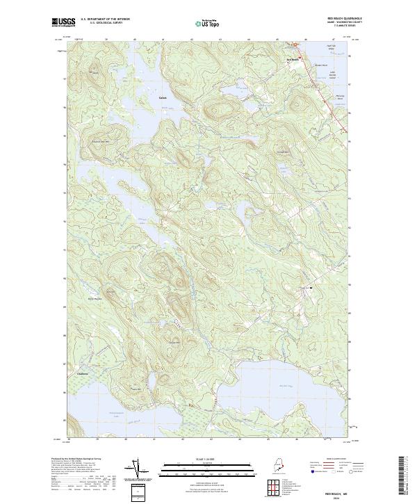 US Topo 7.5-minute map for Red Beach ME