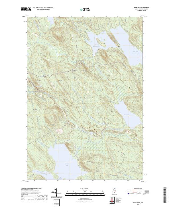 US Topo 7.5-minute map for Rocky Pond ME