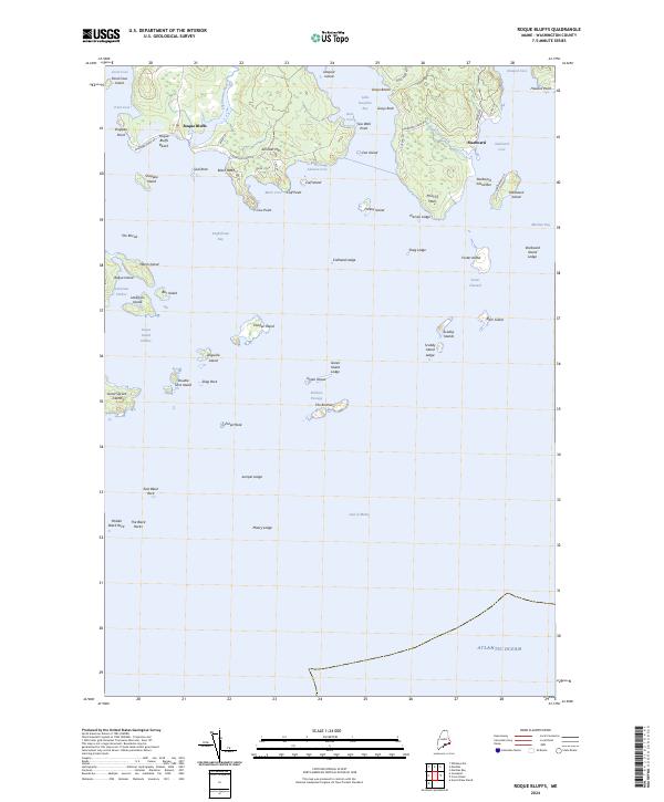 US Topo 7.5-minute map for Roque Bluffs ME