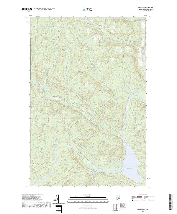 US Topo 7.5-minute map for Round Pond ME