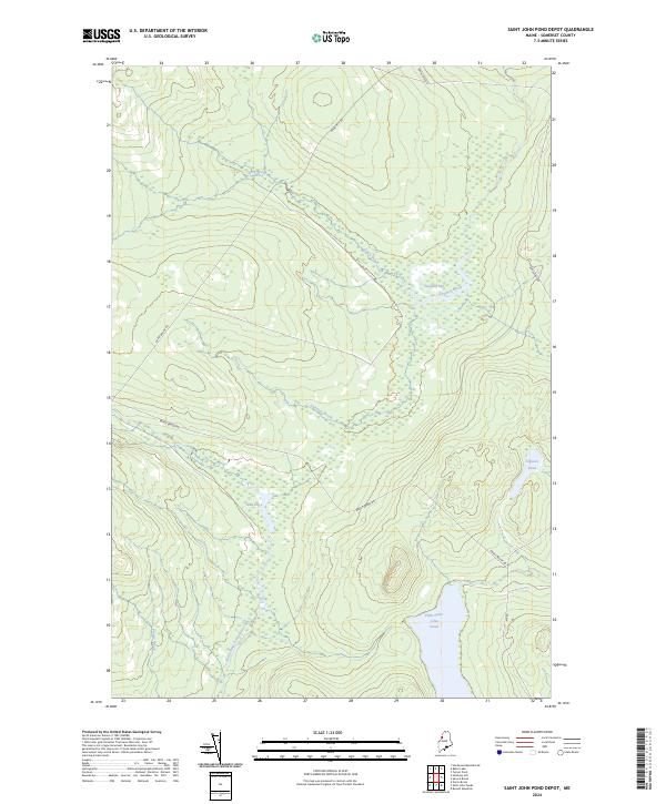 US Topo 7.5-minute map for Saint John Pond Depot ME