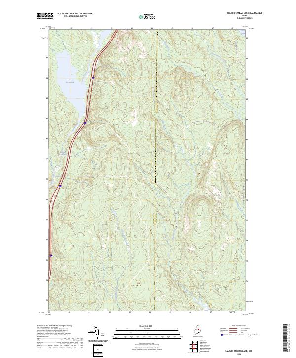 US Topo 7.5-minute map for Salmon Stream Lake ME