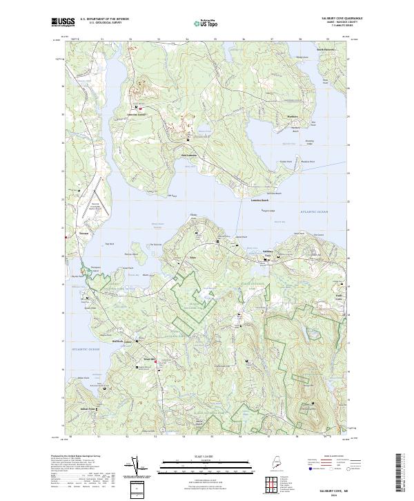 US Topo 7.5-minute map for Salsbury Cove ME