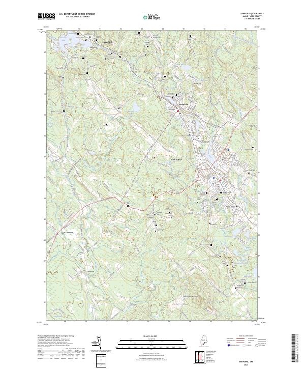 US Topo 7.5-minute map for Sanford ME