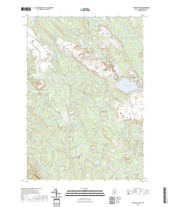 US Topo 7.5-minute map for Schoodic Lake ME