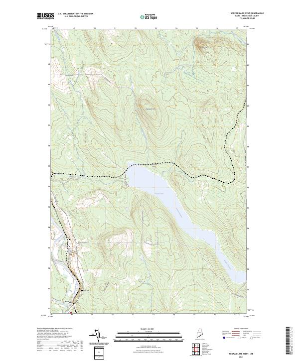 US Topo 7.5-minute map for Scopan Lake West ME