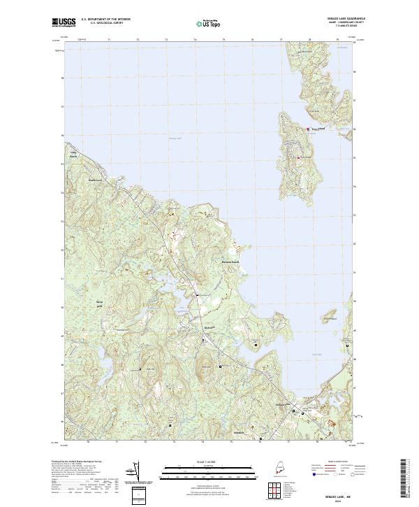 US Topo 7.5-minute map for Sebago Lake ME