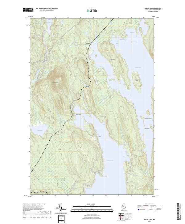 US Topo 7.5-minute map for Seboeis Lake ME