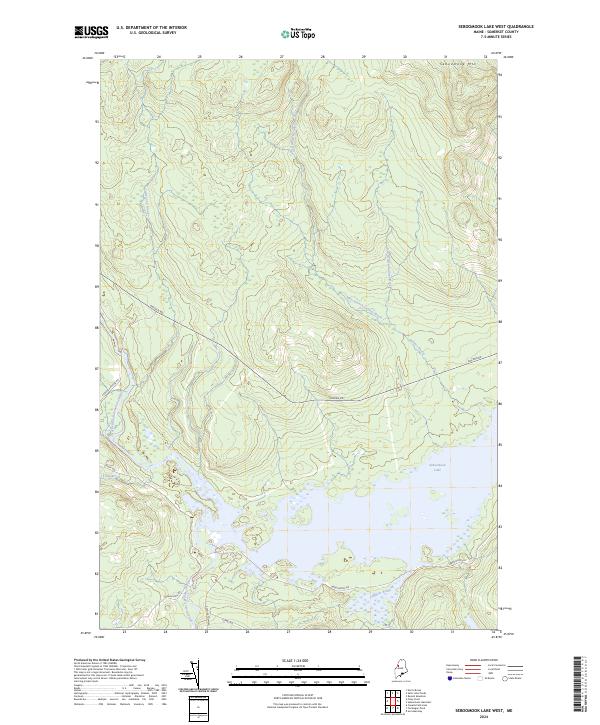 US Topo 7.5-minute map for Seboomook Lake West ME