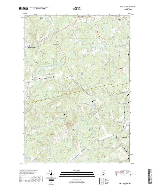 US Topo 7.5-minute map for Snow Mountain ME