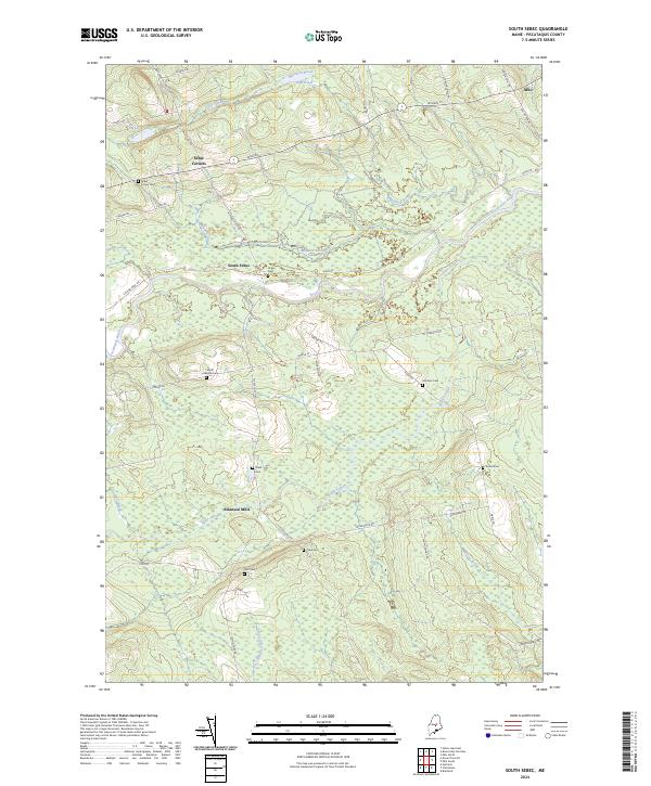 US Topo 7.5-minute map for South Sebec ME