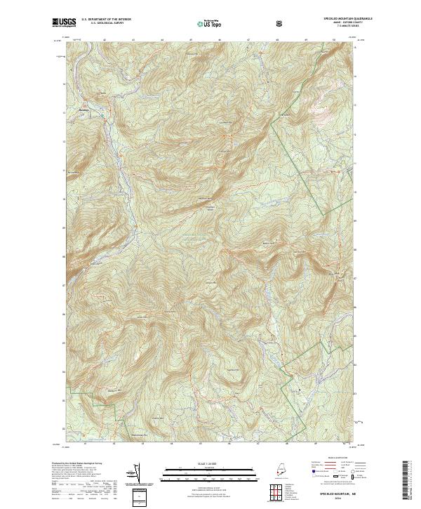 US Topo 7.5-minute map for Speckled Mountain ME