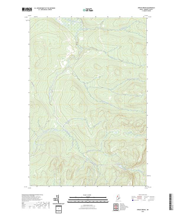 US Topo 7.5-minute map for Spruce Brook ME