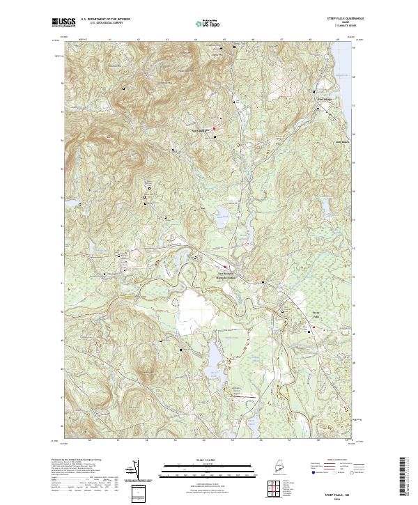 US Topo 7.5-minute map for Steep Falls ME