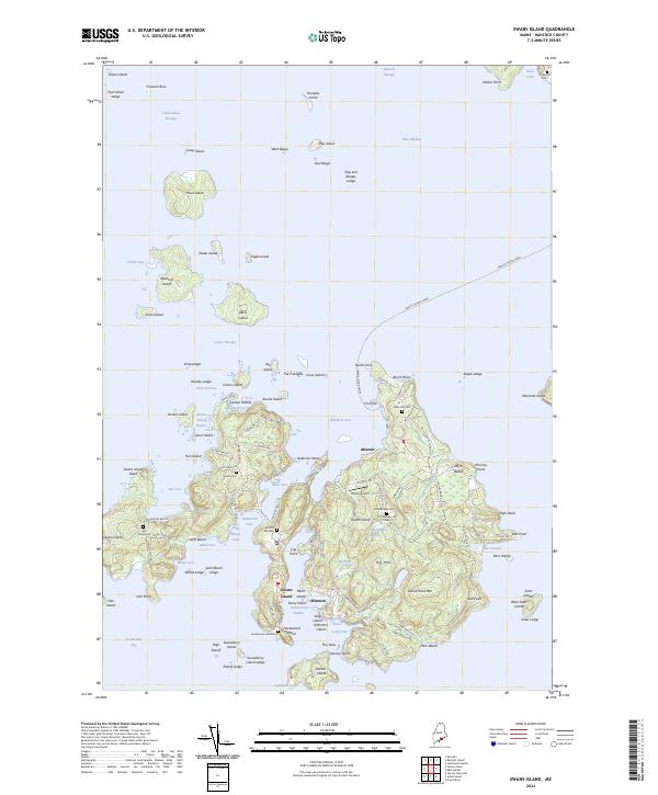 US Topo 7.5-minute map for Swans Island ME