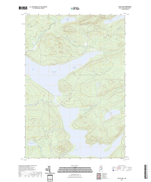 US Topo 7.5-minute map for Telos Lake ME