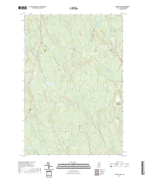 US Topo 7.5-minute map for Ten Mile Lake ME