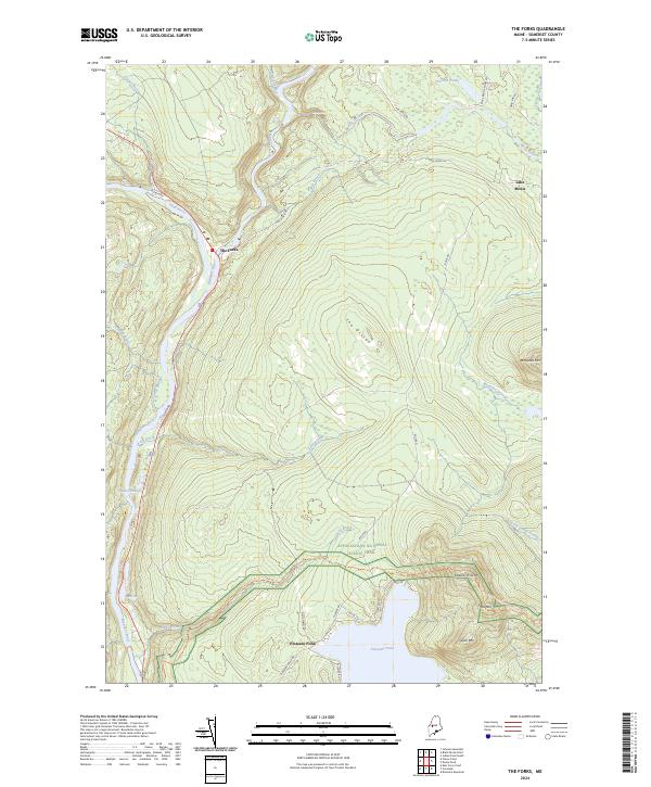 US Topo 7.5-minute map for The Forks ME