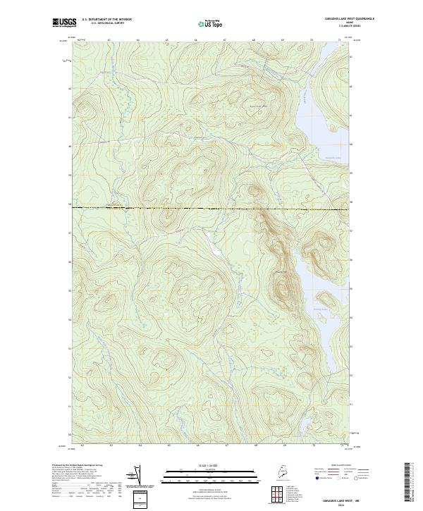 US Topo 7.5-minute map for Umsaskis Lake West ME