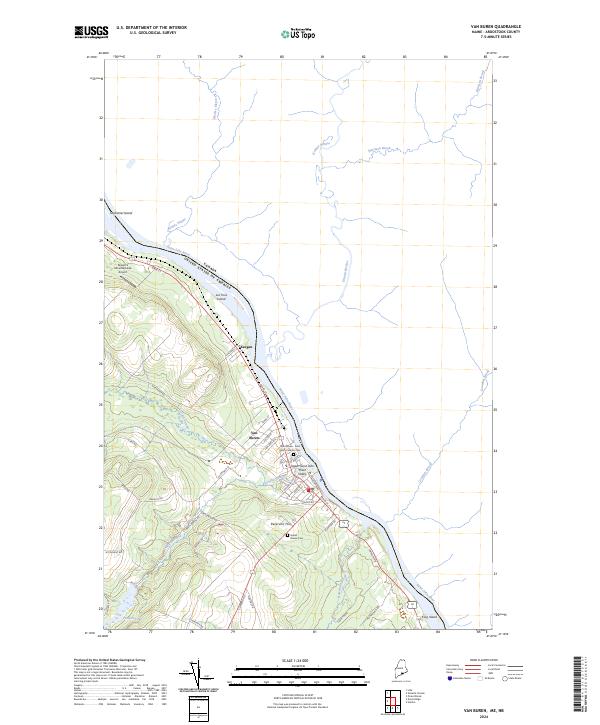 US Topo 7.5-minute map for Van Buren MENB