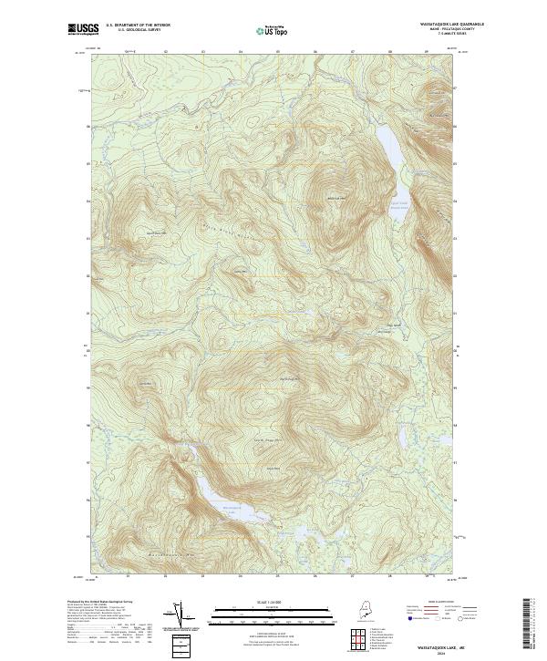 US Topo 7.5-minute map for Wassataquoik Lake ME