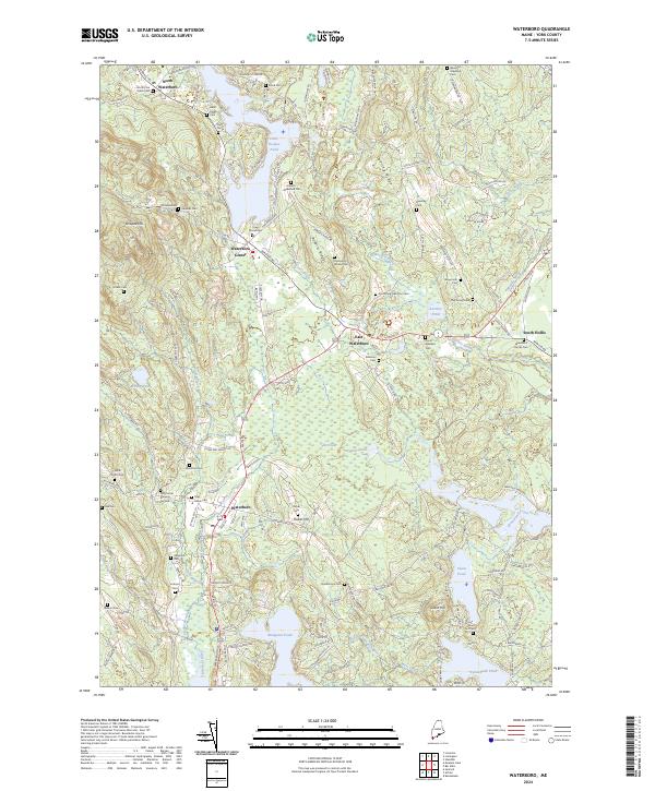 US Topo 7.5-minute map for Waterboro ME