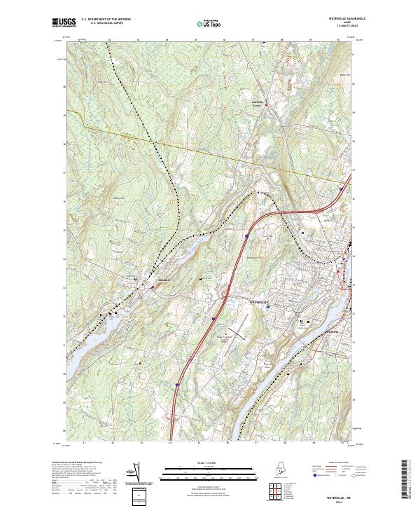 US Topo 7.5-minute map for Waterville ME