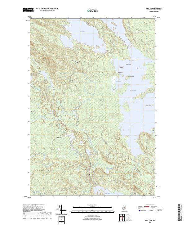 US Topo 7.5-minute map for West Lake ME