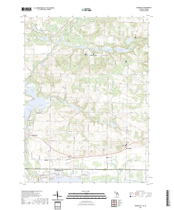 US Topo 7.5-minute map for Adamsville MIIN