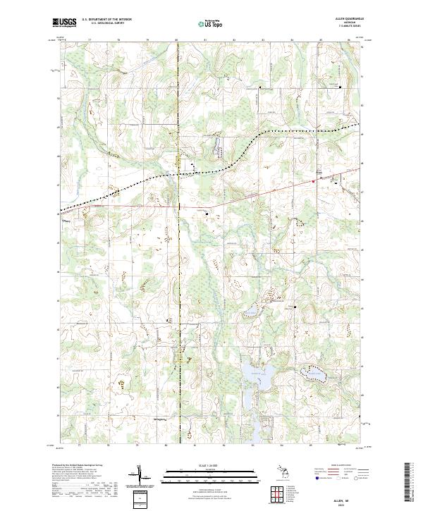 US Topo 7.5-minute map for Allen MI