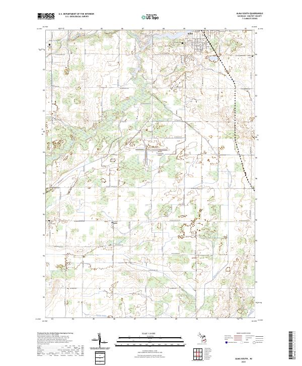 US Topo 7.5-minute map for Alma South MI