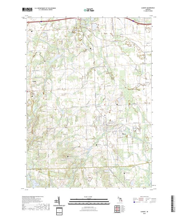 US Topo 7.5-minute map for Almont MI