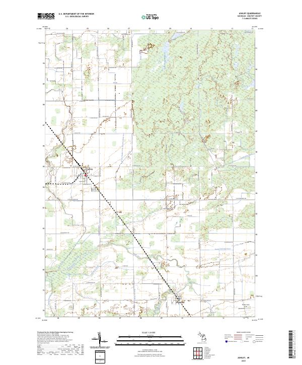 US Topo 7.5-minute map for Ashley MI