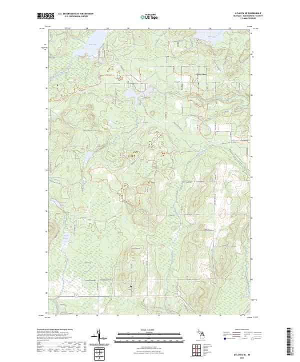 US Topo 7.5-minute map for Atlanta SE MI