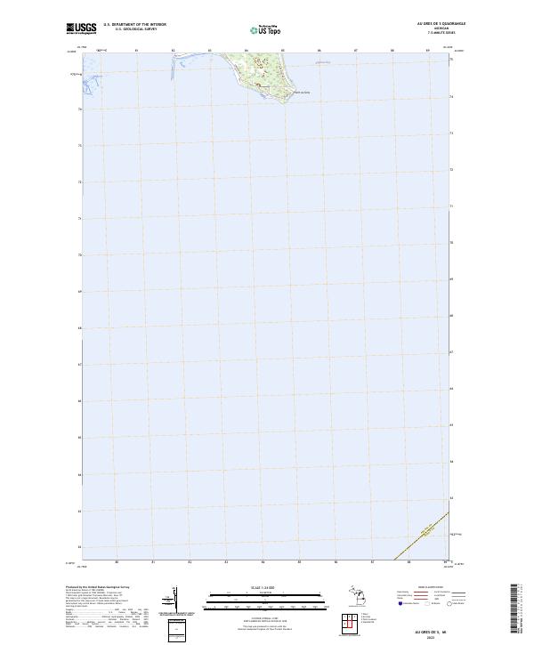 US Topo 7.5-minute map for Au Gres OE S MI