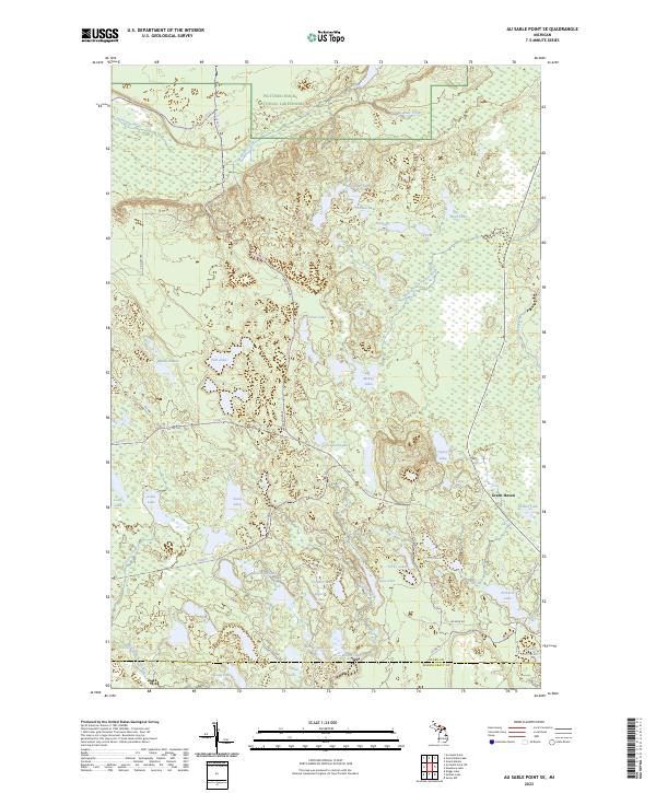 US Topo 7.5-minute map for Au Sable Point SE MI