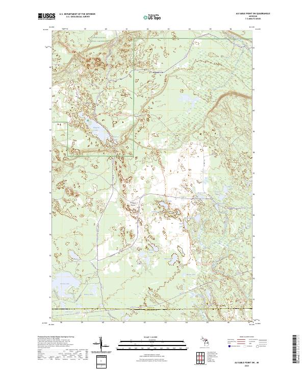 US Topo 7.5-minute map for Au Sable Point SW MI