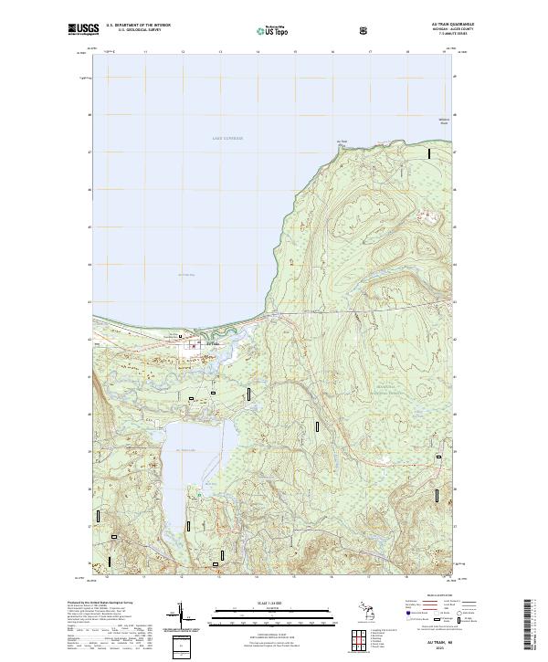 US Topo 7.5-minute map for Au Train MI