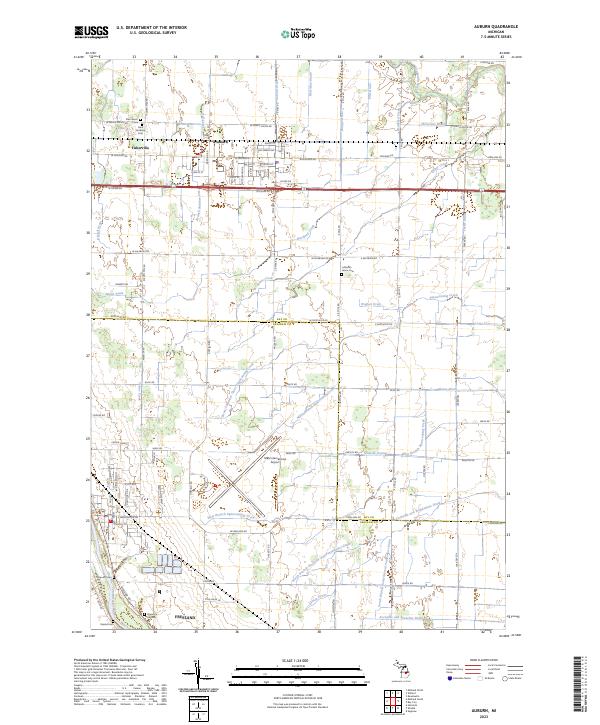 US Topo 7.5-minute map for Auburn MI