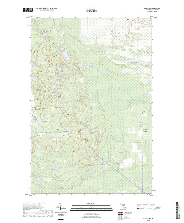 US Topo 7.5-minute map for Auger Lake MI